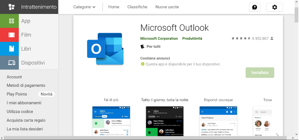 Outlook Android app