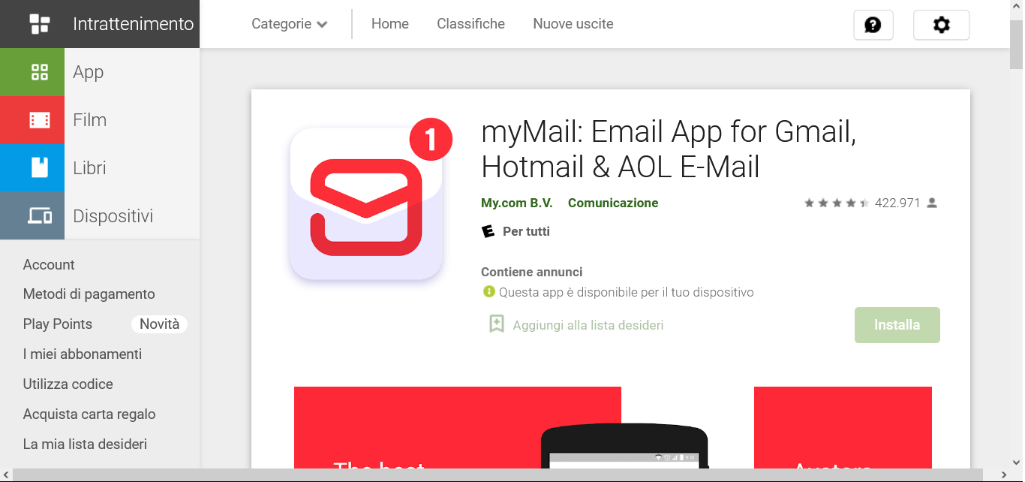 applicazioni mail mymail