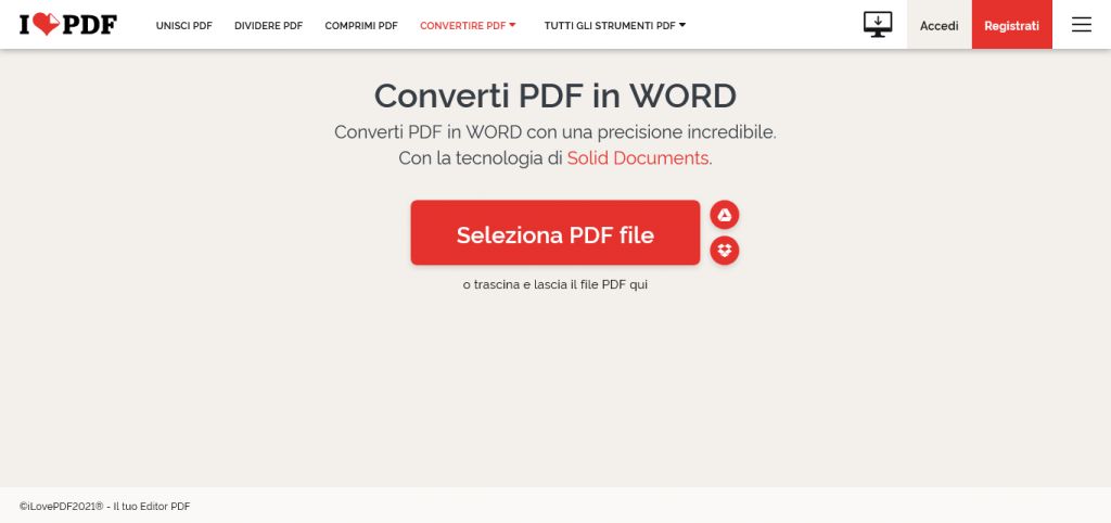 convertitore pdf word i love pdf
