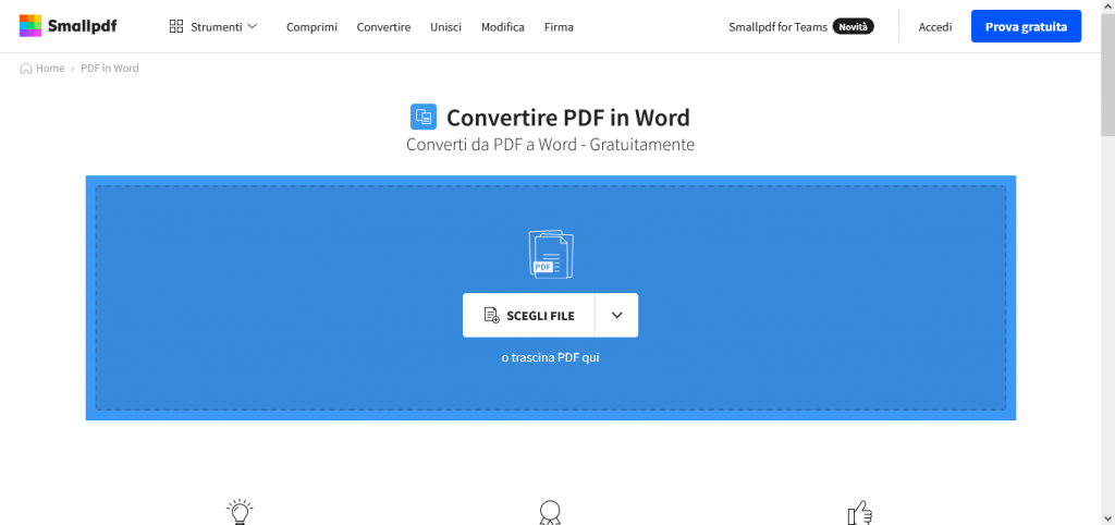 convertitore pdf word small pdf